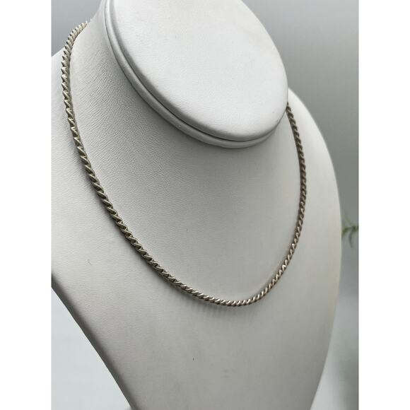 Milor Italy Sterling Silver Serpentine 8.2g Twisted Snake Torque Chain Necklace - Picture 6 of 12